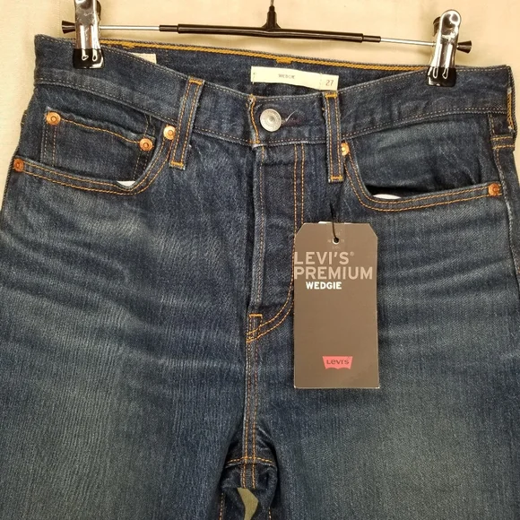 Levi's Wedgie High Rise Premium Denim Jeans in Authentic Favorite Sz 27 NWT - Picture 2 of 15